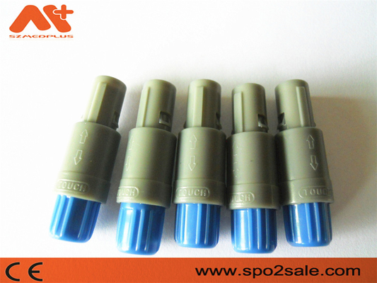 (S21M07-P05MJG0-527S) 1P çekme itme 5 pinli tek çentikli plastik konektör, Gri Kabuk, Mavi Kılıf, 5.0 mm kablo için