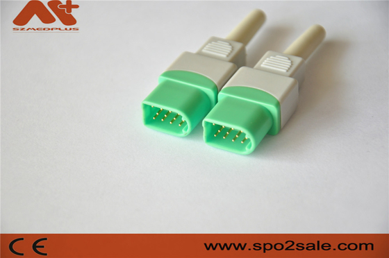 Yeşil renk ile Datascope hasta monitörü tıbbi aksesuar için EKG konektörü 12Pin
