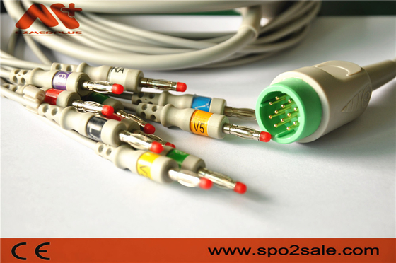 Lifepak 11, Lifepak 12, Lifepak 15, Lifepak 20 için MEDTRONI Uyumlu Doğrudan Bağlantı EKG Kablosu