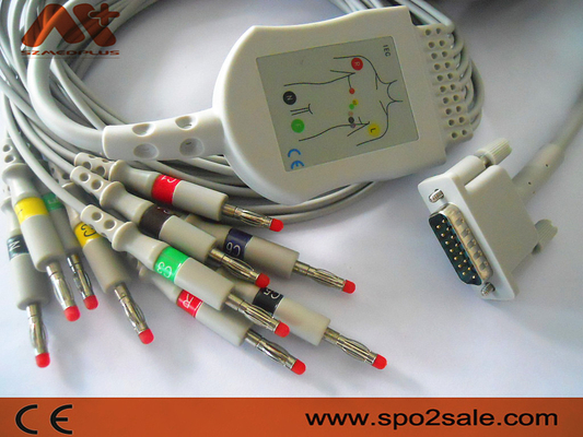 M2461A, M3702C, 989803107711, 989803175901 için TPU Philips EKG Kablosu