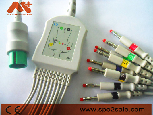 Spacelabs 90367, 90369, 90496, 91496, Ultraview için Spacelabs Uyumlu Doğrudan Bağlantı EKG Kablosu