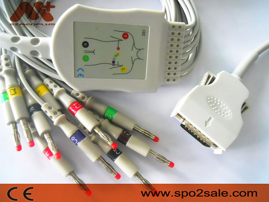 ELI 100, ELI 200, ELI 50 için Doğrudan Bağlantılı EKG Kablosu 9293-021-50 Mortara Ekg Kablosu