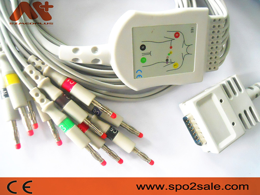 1.2M EKG Kablosu 10 Kurşun 012-0700-00 E350 E350I E550 E560 EK10 için Ekg Kurşun Tel