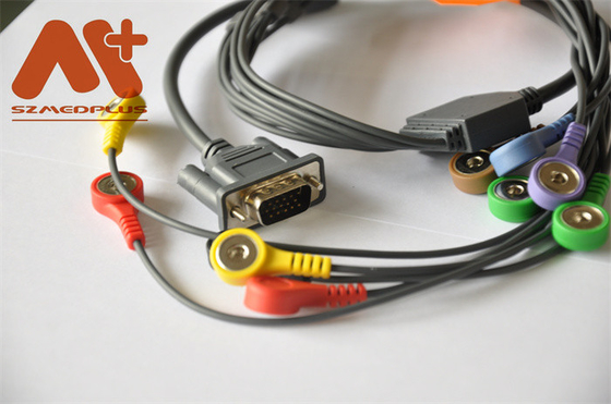CE Holter Kaydedici DMS 300-3A AHA EKG Kablosu 10 Uçlu Geçmeli Fiş