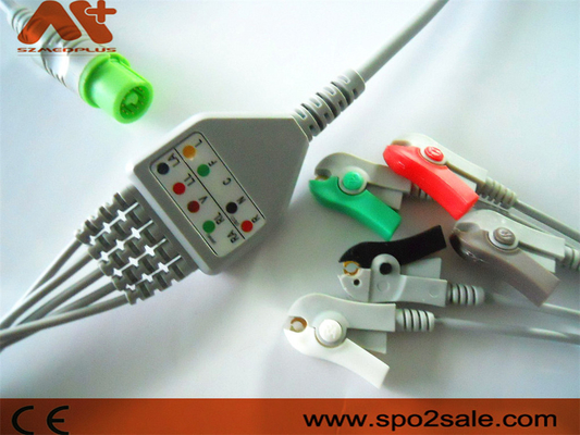 Dynascope DS-5100, DS-5100E, DS-5300W,DS-5400,DS-7001 için Fukuda Denshi Uyumlu 5 Kurşun Klip Doğrudan Bağlantı EKG Kablosu