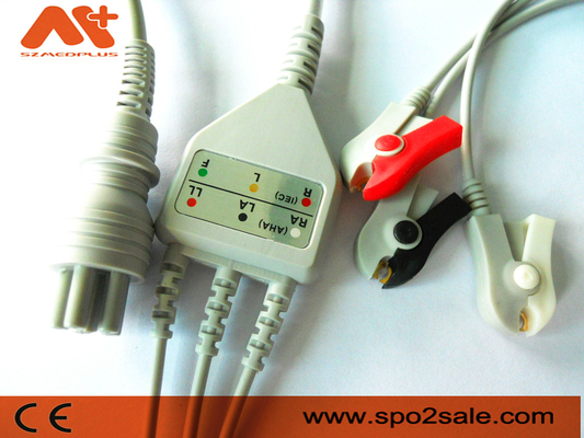Omron > Colin BP-88S, BP-S510, M9500, Press Mate Advantage Uyumlu 3 Uç Klip Doğrudan Bağlantılı EKG Kablosu