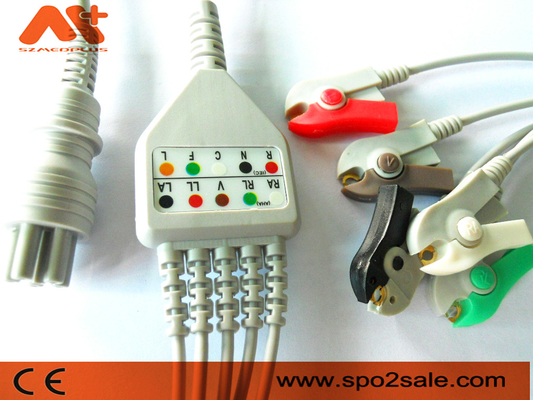 Omron Colin Kablo Doğrudan Bağlantı EKG Kablosu 5 Kurşun Klip 6pin Hasta Monitörü
