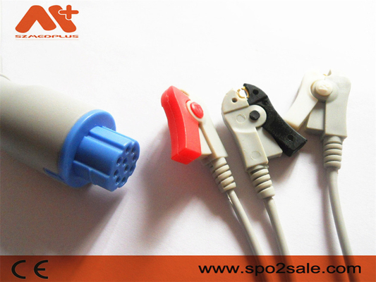 Datex Ohmeda Uyumlu 3 Uç Klipsi Doğrudan Bağlantılı EKG Kablosu CB-72395R-P
