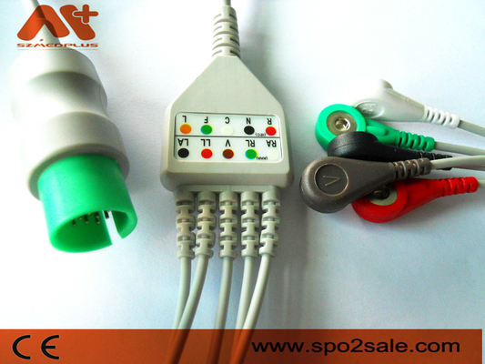 Spacelabs Uyumlu 5 Uçlu Geçmeli Doğrudan Bağlantılı EKG Kablosu - CB-72596R