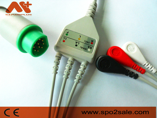 10 Pin Siemens EKG Kablosu 3 Lead Snap
