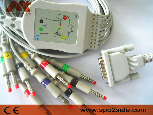 Mindray R12 Elektrokardiyograf için Çıkartılamaz eKG hasta kablosu